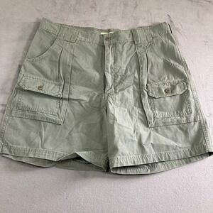 Cabelas 7-Pocket Hiker Shorts Mens 38 Olive Green Cotton Canvas Cargo Utility